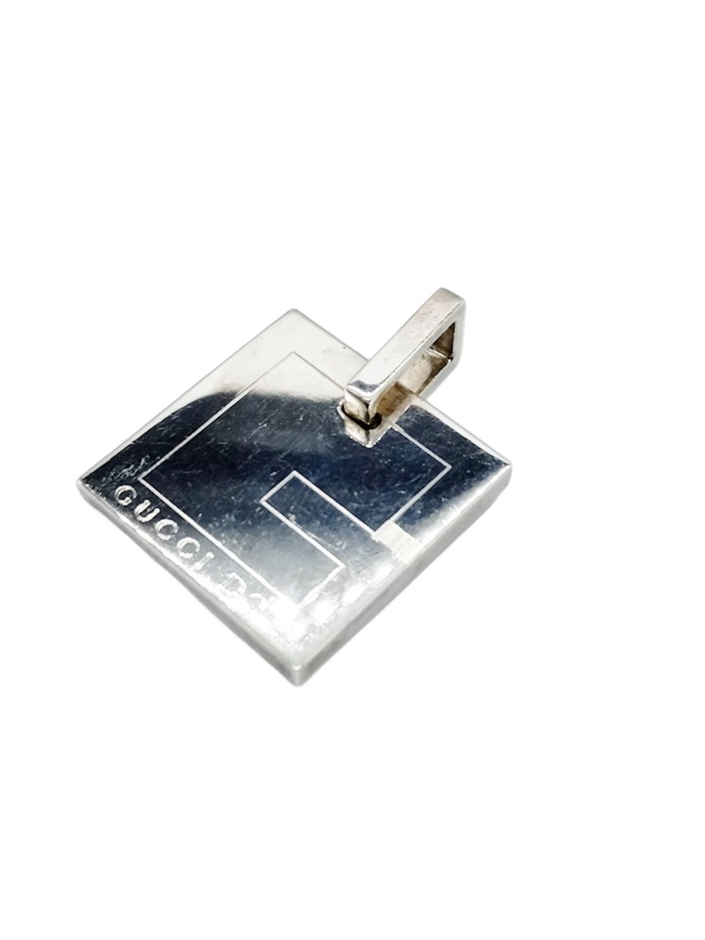 Gucci .925 Silver Square Pendant Head only - Gucci Dog